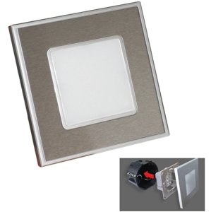 Svietidlo orientačné nástenné STEP LIGHT LED 1W 60lm 4000K STEEL/MIRR (luxera)