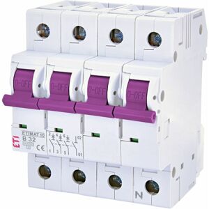 Istič 3-pólový+N B/32A 10kA Rada:ETIMAT-COLOUR (ETI)