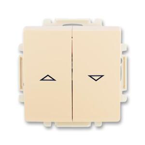 Ovládac žalúzií tlacidlový 10A/250V s blok. (PS) krémová Swing-L (ABB)