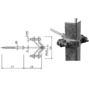Držiak ochranného uholníka univerzálny s vrutom L1=180, L2=80mm, Fe-Zn (DOUvr.3) (ZIN)
