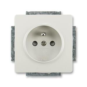 Zásuvka 2P+T/16A/250V clonky (SS) IP40 sivá Swing-L (ABB)