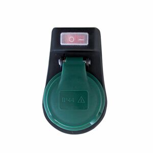 Zásuvka priebežná IP44 16A čierna +vypínač (SOLID)