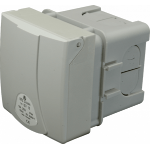 Zásuvka nástenná 16A/250V/3P SCHUKO so škatuľou pod omietku IP44 - IZV 16S (SEZ DK)
