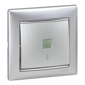 Tlačidlo (1/0So) 10A/250V pikt.sv. hliník Valena (Legrand)