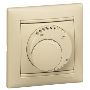 Termostat priestorový 5(2)A/250V otoč. (SS) hliník Valena (Legrand)