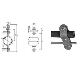 Svorka na potrubie D=113mm(4”), A=250mm, E=175mm, F=42mm, G=92mm, Fe-Zn (ST09) (ZIN)