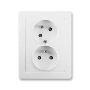 Dvojzásuvka 2P+T/16A/250V clonky (45°) (PS) IP40 biela Swing-L (ABB)