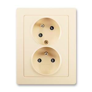 Dvojzásuvka 2P+T/16A/250V clonky (45°) (PS) IP40 krémová Swing-L (ABB)