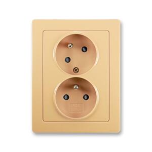 Dvojzásuvka 2P+T/16A/250V clonky (45°) (PS) IP40 béžová Swing-L (ABB)