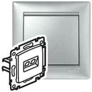 Zásuvka tel/dát. RJ11/RJ45 (LCS) hliník Valena (Legrand)