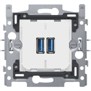 Prístroj zásuvka 2xUSB 3,5A/230V SMART rozoznávanie zariadenia (NIKO)