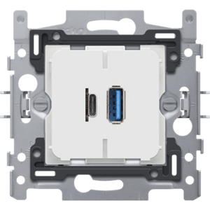 Prístroj zásuvka USB+USB-C 230V SMART rozoznávanie zariadenia (NIKO)