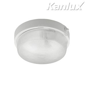 Svietidlo E27 100W, IP44, plast/sklo-biela, STR-RD, O225x100, TUNA S1101-W (Kanlux)