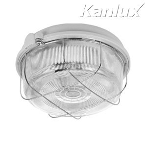 Svietidlo E27 100W, IP43, bakelit/sklo-biela, STR-RD, O225x110, INES 7061N (Kanlux)