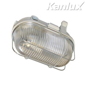 Svietidlo E27 100W, IP54, bakelit/sklo-sivá, STR-RD, 190x110, HERMI 7063NB (Kanlux)
