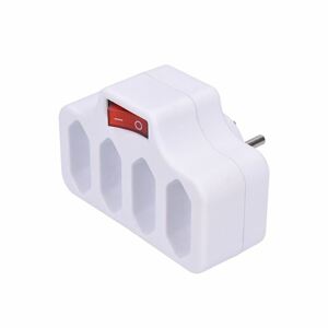 Rozbočka 4x230V 2,5A vypínač biela (SOLIGHT)
