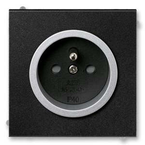 Zásuvka 2P+T/16A/250V clonky (PS) IP40 onyx/titán Neo (ABB)