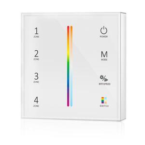 Ovládač nástenný RF pre LED pásiky RGB+CCT-RF-T25 12/24V vysielač 4-zóny, 2xAAA. (Benalex)