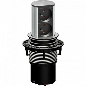 Nábytková výsuvná zásuvka 2x230V ELEVATOR nerez (BACHMANN)