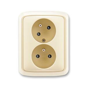 Dvojzásuvka 2P+T/16A/250V clonky (45°) (PS) IP40 slon.kost Tango (ABB)
