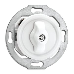 Otočný retro ovládač žalúzií biely porcelán (THPG)