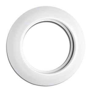 Rámček okrúhly 1-násobný pre RJ45 a TV/R, biely porcelán (THPG)