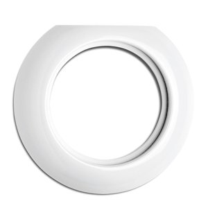 Rámček okrúhly viac-násobný krajný pre RJ45 a TV/R, biely porcelán (THPG)