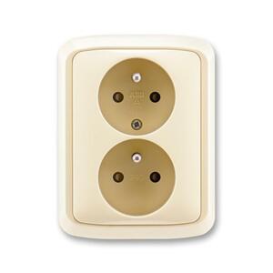 Dvojzásuvka 2P+T/16A/250V clonky (SS) slon.kost Tango (ABB)