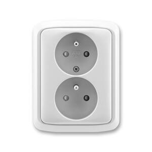 Dvojzásuvka 2P+T/16A/250V clonky (SS) sivá Tango (ABB)