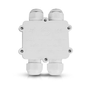Spojka káblová s krabicou a vývodkami IP68 4x0,5-4mm2 biela VT-871 (V-TAC)