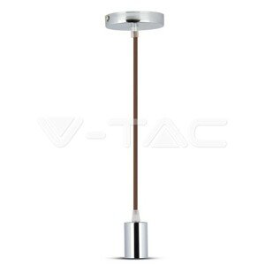 Závesné jednoduché svietidlo Chrome E27 hnedé VT-7338 (V-TAC)
