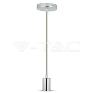Závesné jednoduché svietidlo Chrome E27 sivé VT-7338 (V-TAC)