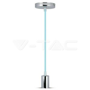 Závesné jednoduché svietidlo Chrome E27 svetlomodré VT-7338 (V-TAC)