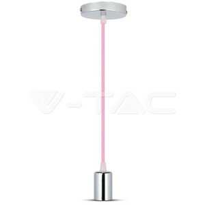 Závesné jednoduché svietidlo Chrome E27 ružové VT-7338 (V-TAC)