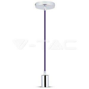 Závesné jednoduché svietidlo Chrome E27 fialové VT-7338 (V-TAC)