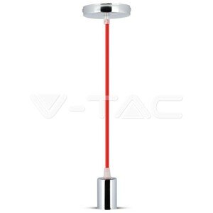 Závesné jednoduché svietidlo Chrome E27 červené VT-7338 (V-TAC)