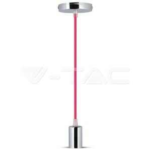 Závesné jednoduché svietidlo Chrome E27 tmavoružové VT-7338 (V-TAC)