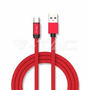 USB Kábel Gold Series USB-C 1m, červený VT-5342 (V-TAC)
