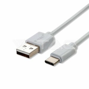 USB Kábel Pearl Series USB-C 1m, biely VT-5302 (V-TAC)