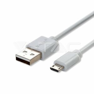 USB Kábel Pearl Series Micro USB 1m, biely VT-5301 (V-TAC)