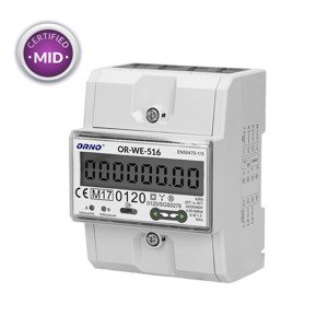 Elektromer 3-fázový MID s portom RS-485 80A na DIN lištu (ORNO)