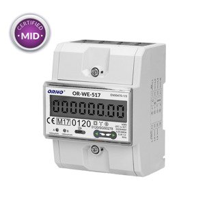 Elektromer 3-fázový viactarifný MID s portom RS-485 80A na DIN lištu (ORNO)