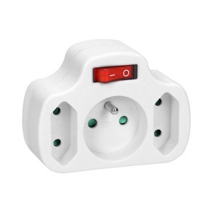 Rozbočovacia zásuvka 1+2násobná s vypínačom 2P+T biela (ORNO)