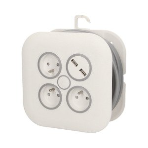 Bubon predlžovací kompaktný 3Z + 2xUSB 2P+T 7m biely (ORNO)