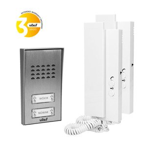 Sada domového telefónu SAGITTA MULTI pre 2 domácnosti (2+2), biela (ORNO)