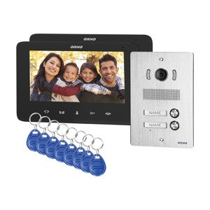 Sada videovrátnika INDI MULTI 7" pre 2 domácnosti s RFID čierna pod povrch (ORNO)