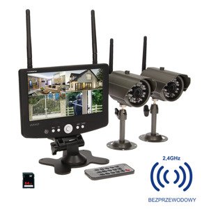 Kamerová bezdrátová sada - 2 x kamera + LCD diplej s možnosťou prepojenia s telefónom (ORN