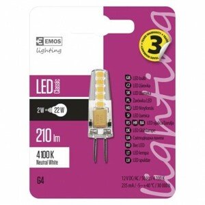 LED žiarovka Classic JC 1,9W 12V G4 4500K (EMOS)