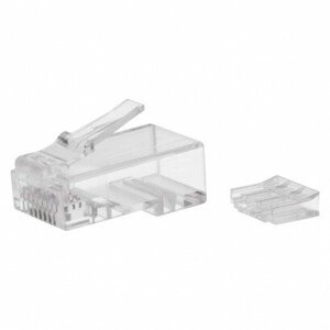 Konektor RJ45 (koncovka) pre UTP kábel (drôt), biely (EMOS)