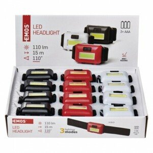 COB LED čelovka P3538, 110 lm, 3x AAA (EMOS)